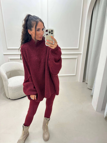 Leggings Bordeaux – am Model | Lisa’s Boutique