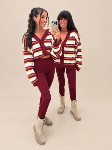 Leggings Damen in Bordeaux mit figurbetonter Passform | Lisa’s Boutique
