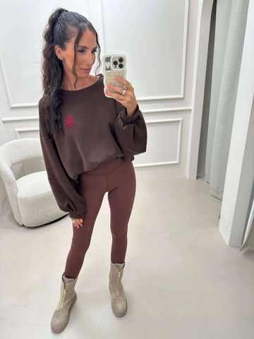Leggings Braun – am Model | Lisa’s Boutique