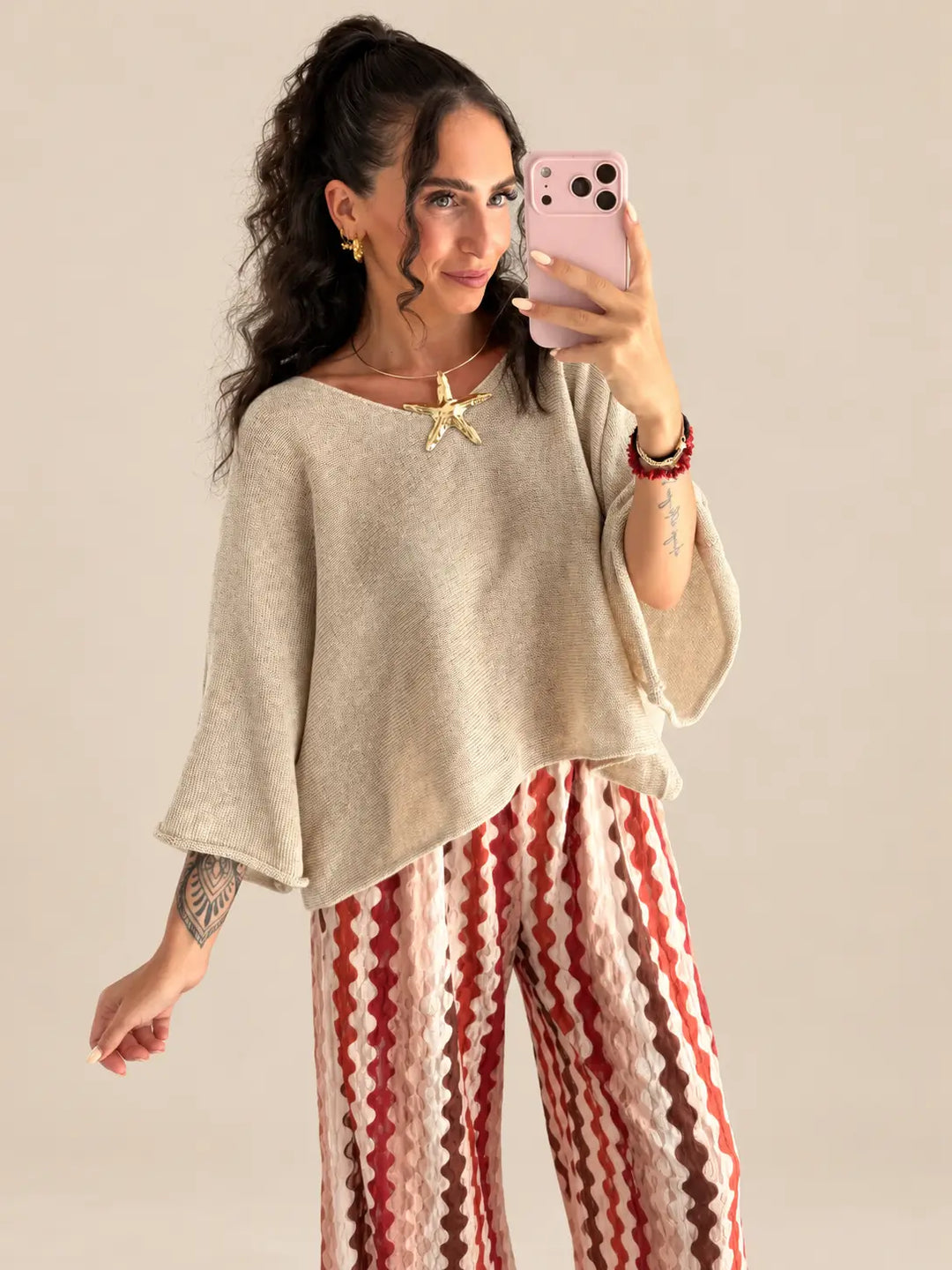 Leichter Pullover Damen in Beige | Lisa’s Boutique