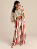 Patterned Trousers – Beige