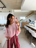 Leichter Pullover – Rosa