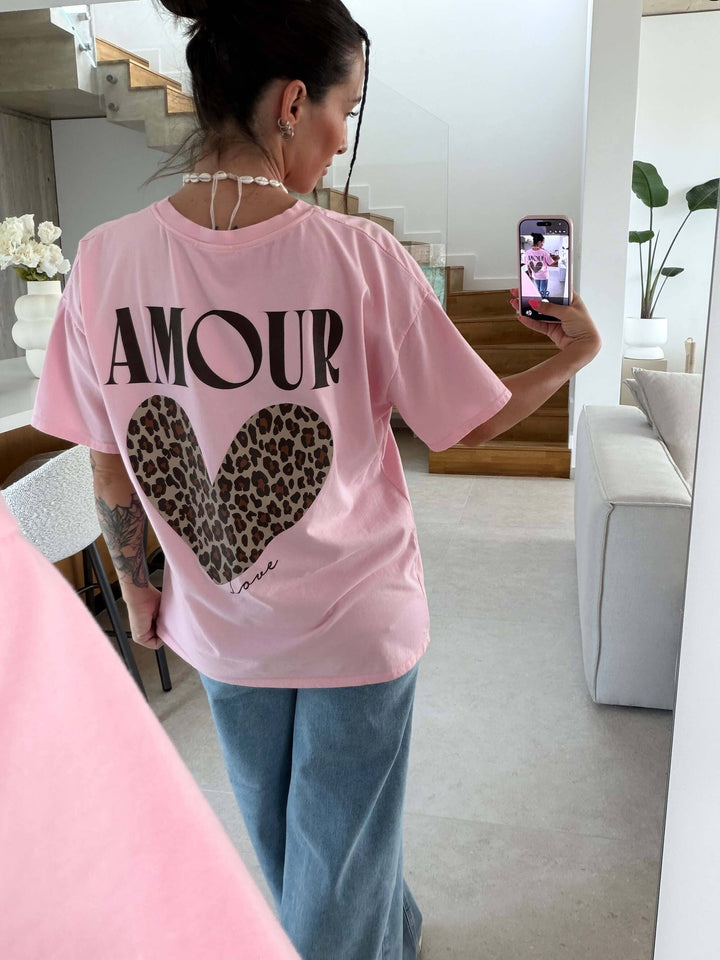 Leo Herz T-Shirt - Rosa T-Shirt Lisas Boutique 