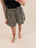 Leopard-Print Shorts – Beige/Black