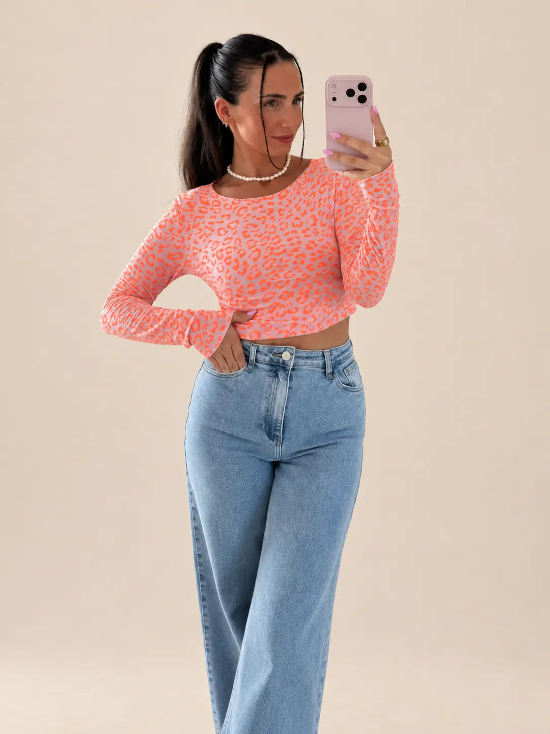 Orange leopard print shirt | Lisa’s Boutique