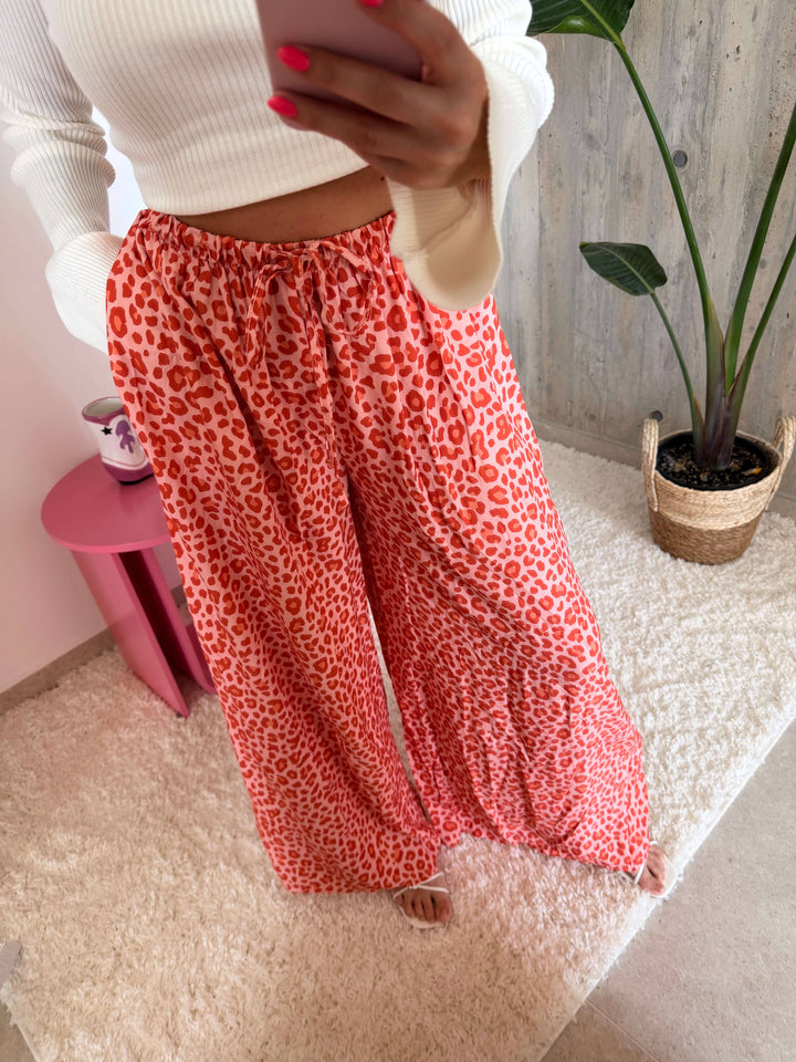 Leoprint Schlabberhose – Apricot Langarm Lisas Boutique 