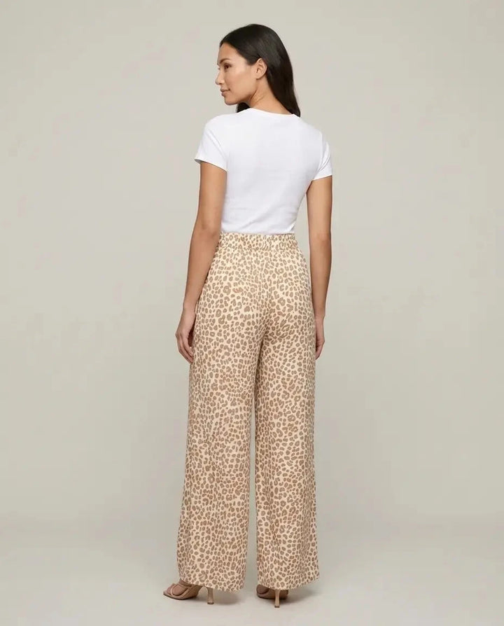 Leoprint Schlabberhose Beige Detailansicht | Lisa’s Boutique