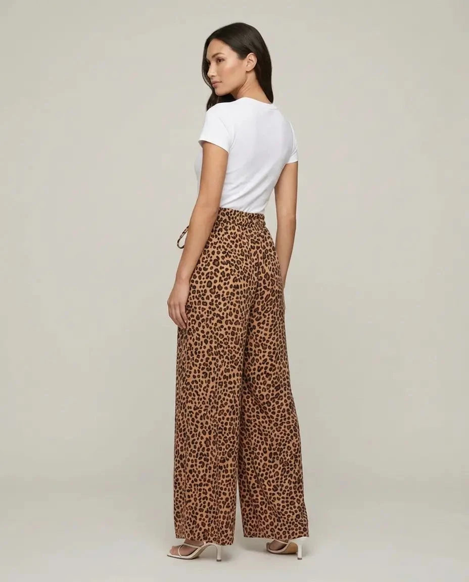 Leoprint Schlabberhose – Braun/ Beige Hose Lisas Boutique 