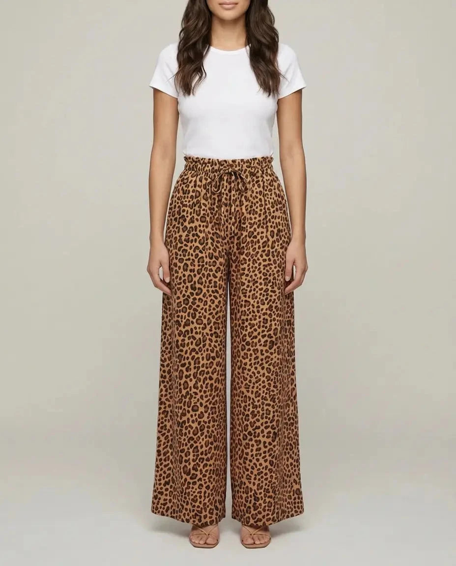 Leoprint Schlabberhose – Braun/ Beige Hose Lisas Boutique 