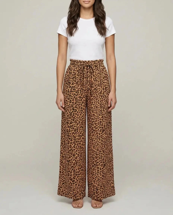 Leoprint Schlabberhose – Braun/ Beige Hose Lisas Boutique 