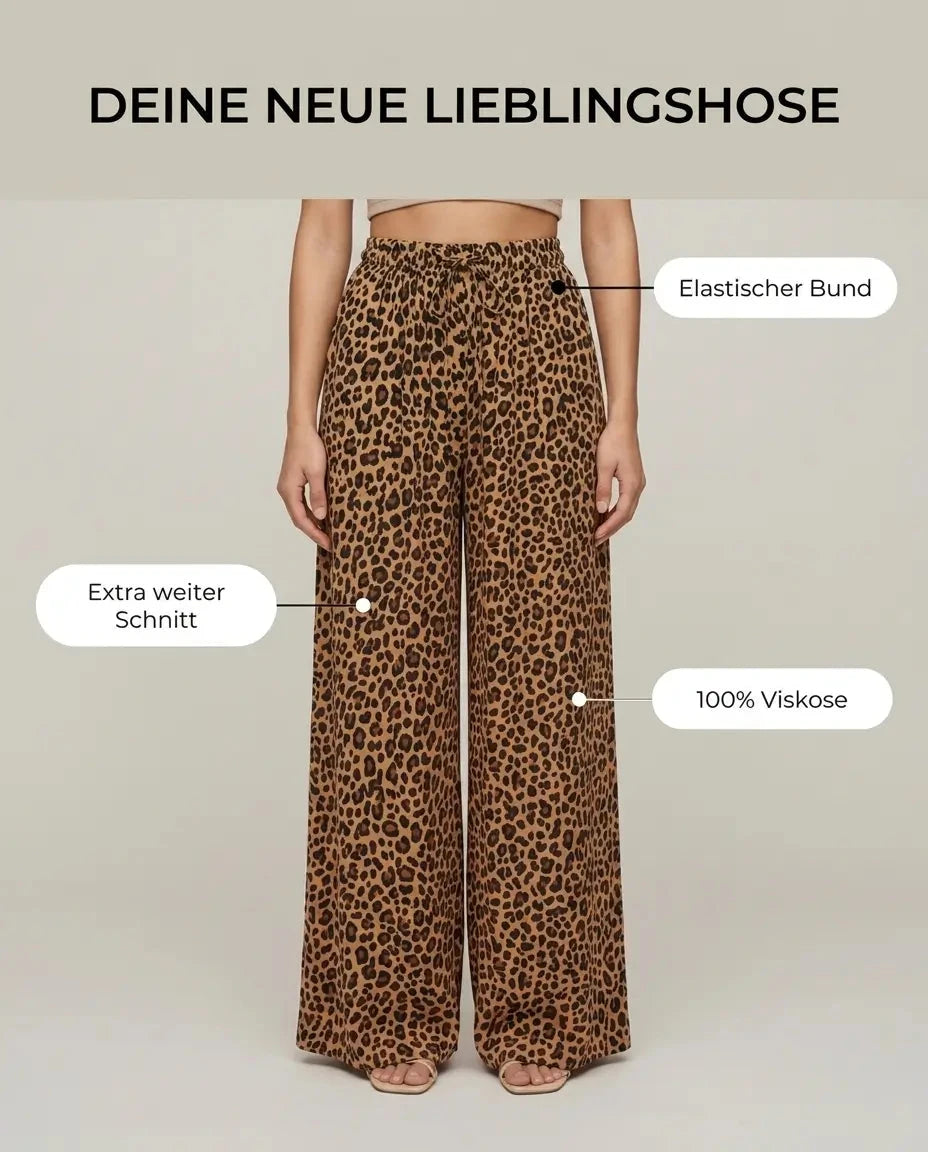 Leoprint Schlabberhose – Braun/ Beige Hose Lisas Boutique 