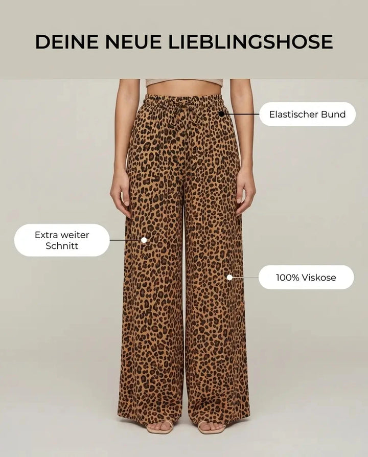 Leoprint Schlabberhose – Braun/ Beige Hose Lisas Boutique 