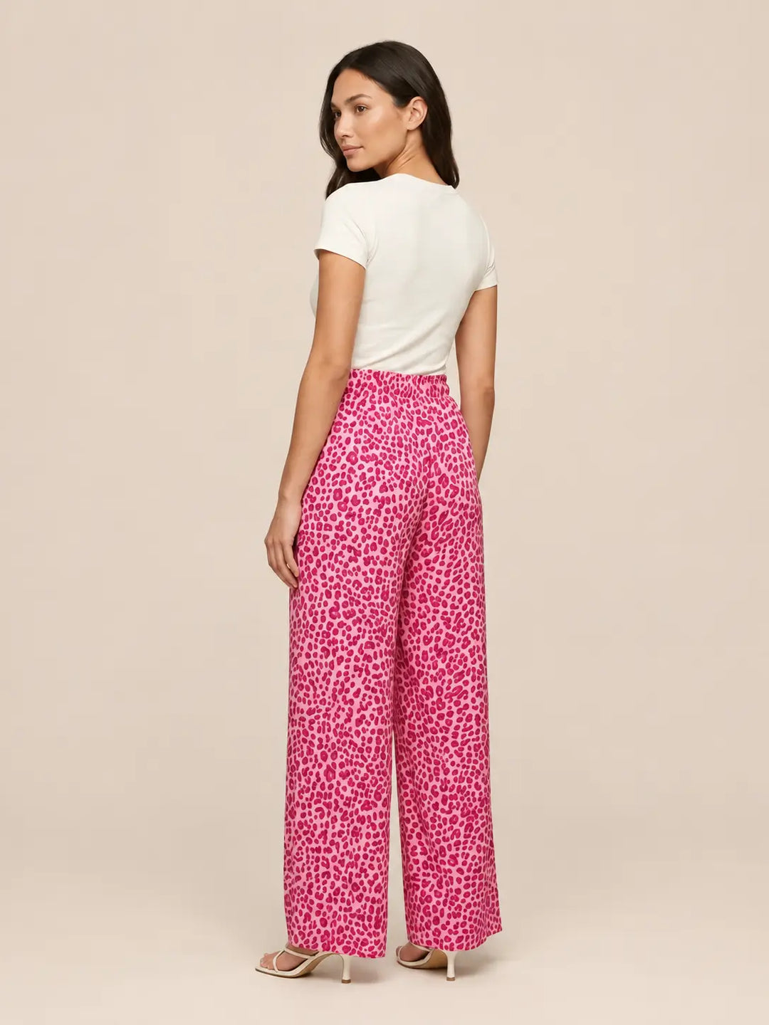 Leoprint Schlabberhose Damen in Pink, Detailansicht | Lisa’s Boutique