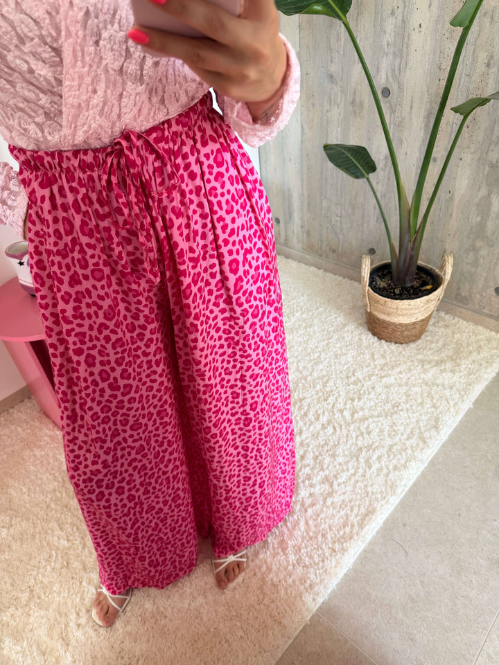 Leoprint Schlabberhose – Pink Langarm Lisas Boutique 