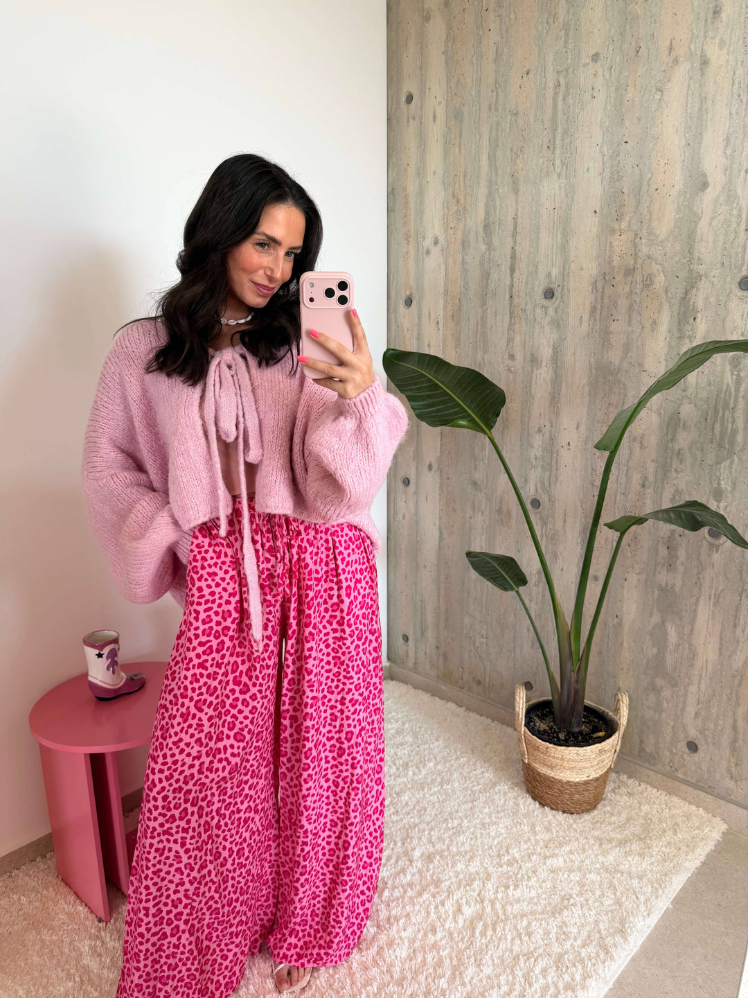 Leoprint Schlabberhose – Pink Langarm Lisas Boutique 