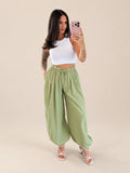 Loose-Fit Trousers – Sage Green