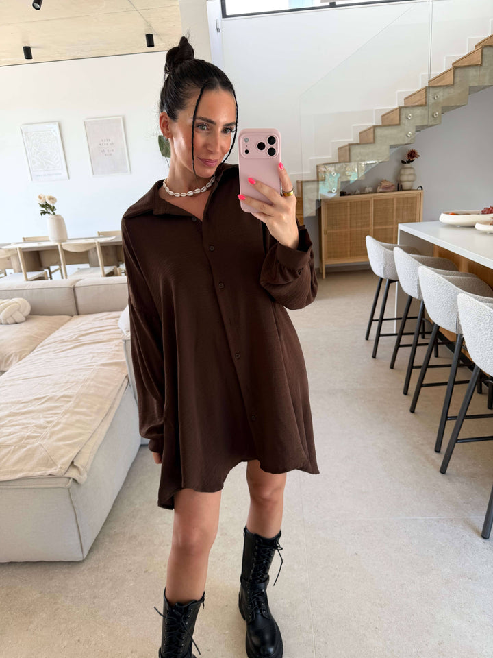 Long Bluse – Schokobraun Bluse Lisas Boutique 