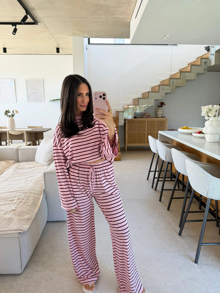 Longsleeve mit Streifen – Rosa Pullover Lisas Boutique 
