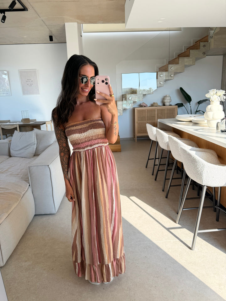Maxikleid – Beige Kleid Lisas Boutique 