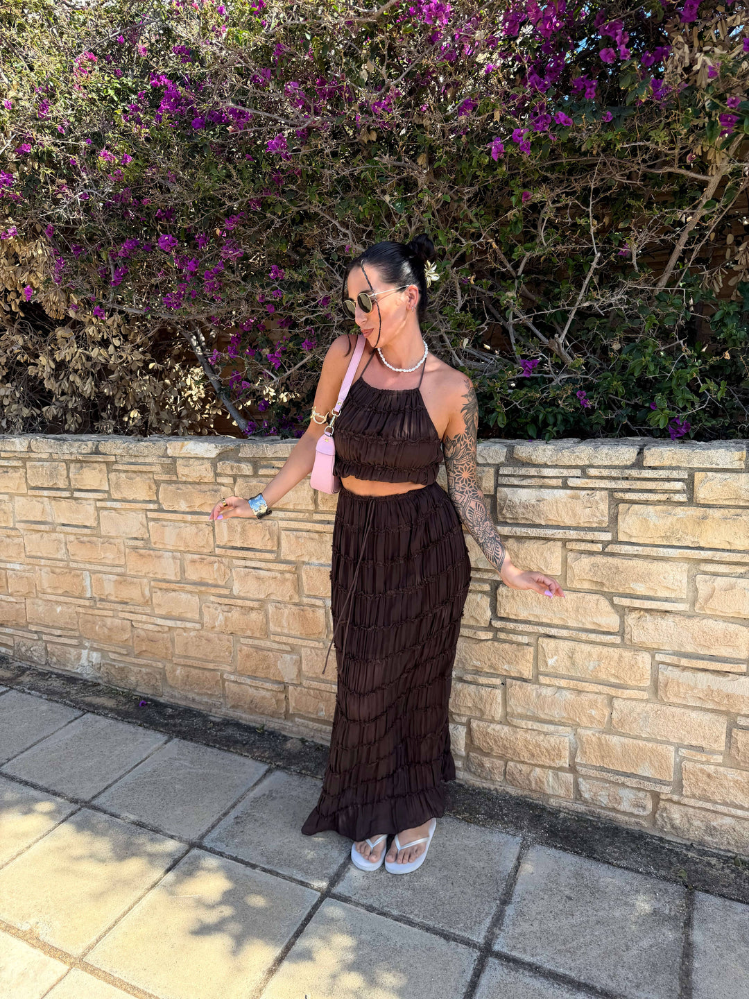 Maxirock mit Struktur - Braun Rock Lisas Boutique 