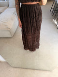 Textured Maxi Skirt - Brown