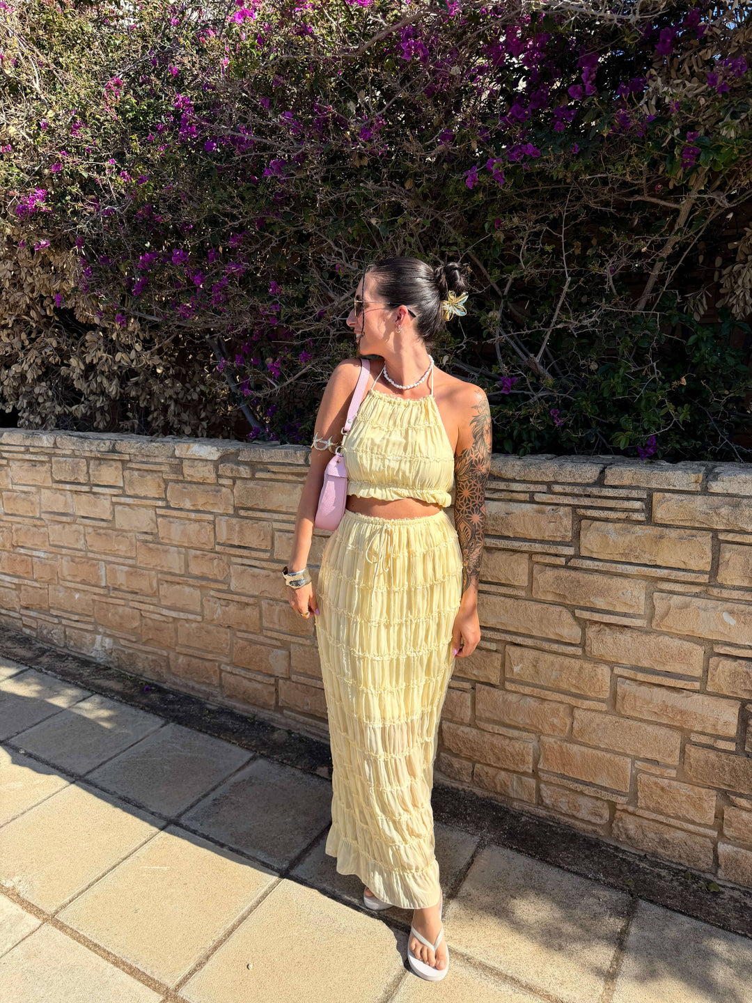 Maxirock mit Struktur - Gelb Rock Lisas Boutique 