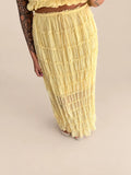 Textured Maxi Skirt - Yellow