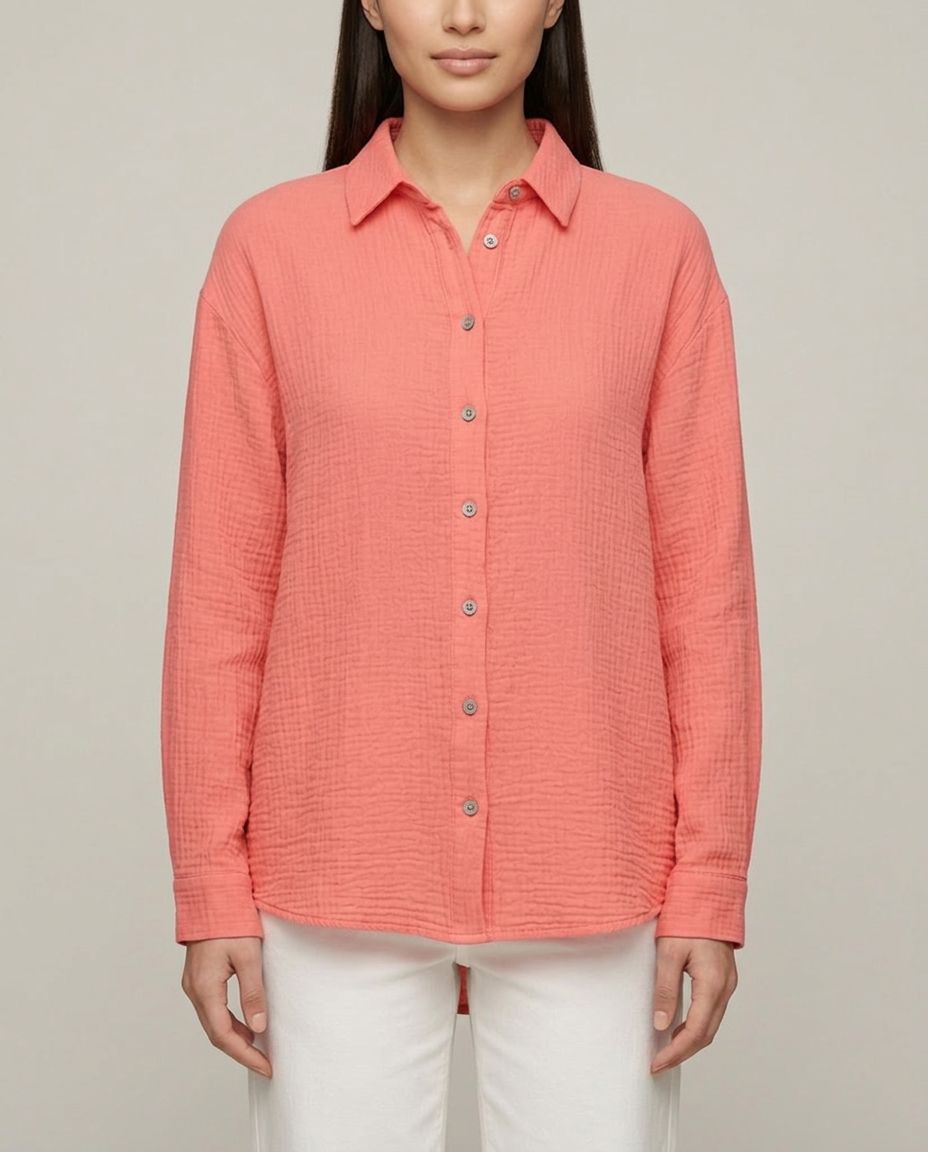 Musselin Bluse Apricot Seitenansicht | Lisa’s Boutique