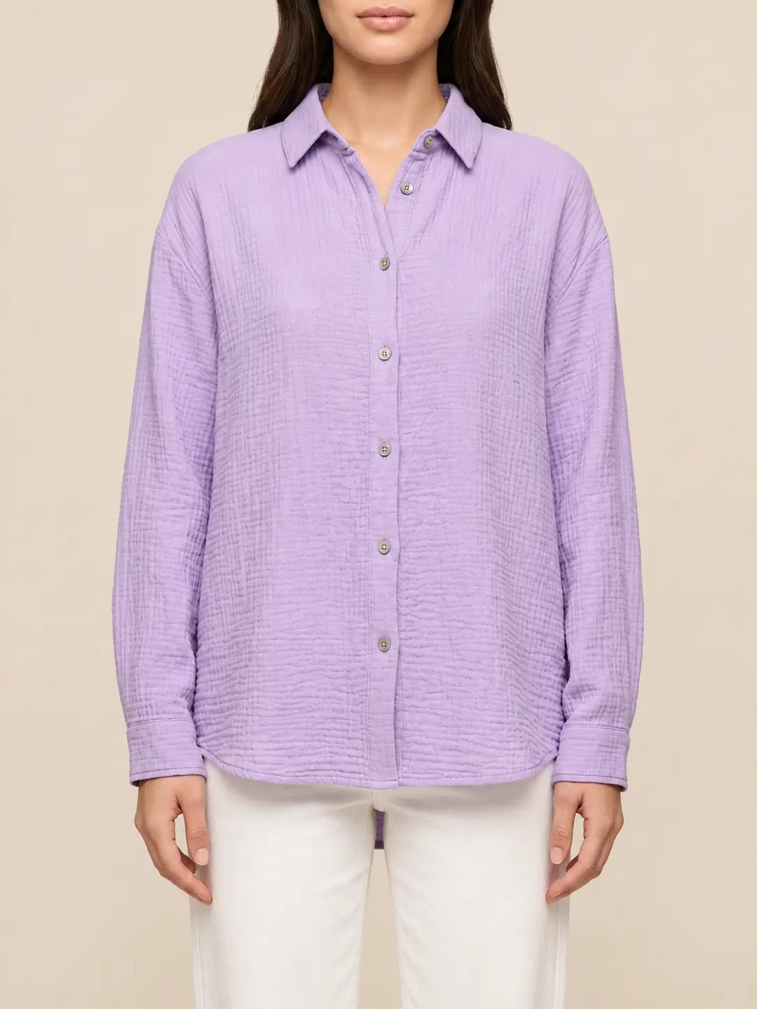 Musselin Bluse Damen in Flieder, Seitenansicht | Lisa’s Boutique