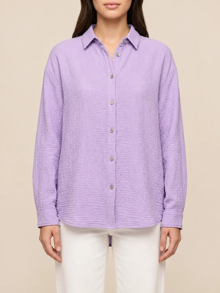 Musselin Bluse Damen in Flieder, Seitenansicht | Lisa’s Boutique