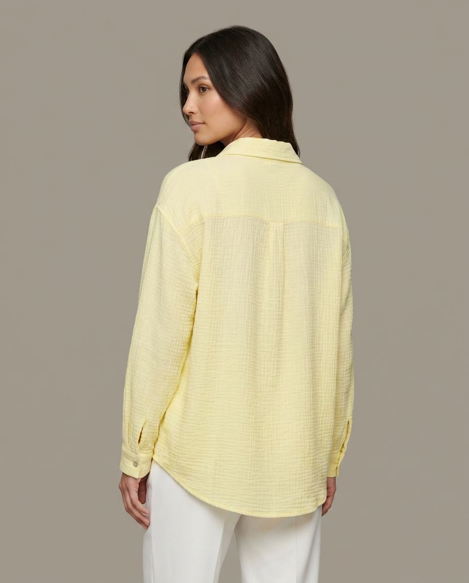 Musselin Bluse Gelb Detailansicht | Lisa’s Boutique