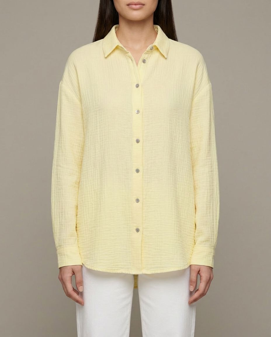 Musselin Bluse Gelb Seitenansicht | Lisa’s Boutique