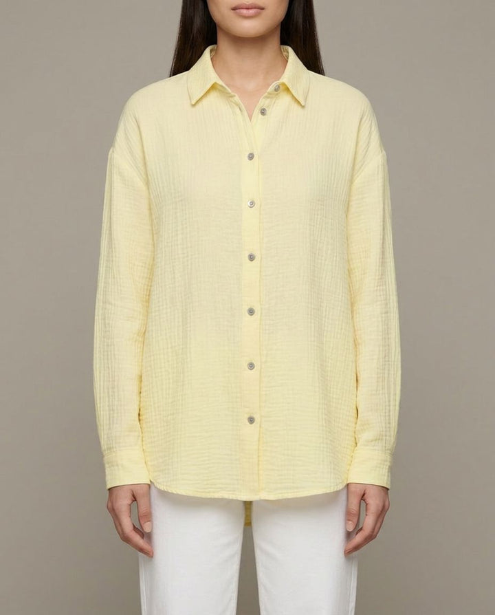 Musselin Bluse Gelb Seitenansicht | Lisa’s Boutique