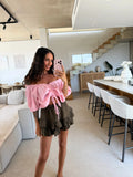 Musselin Bluse gerafft – Rosa