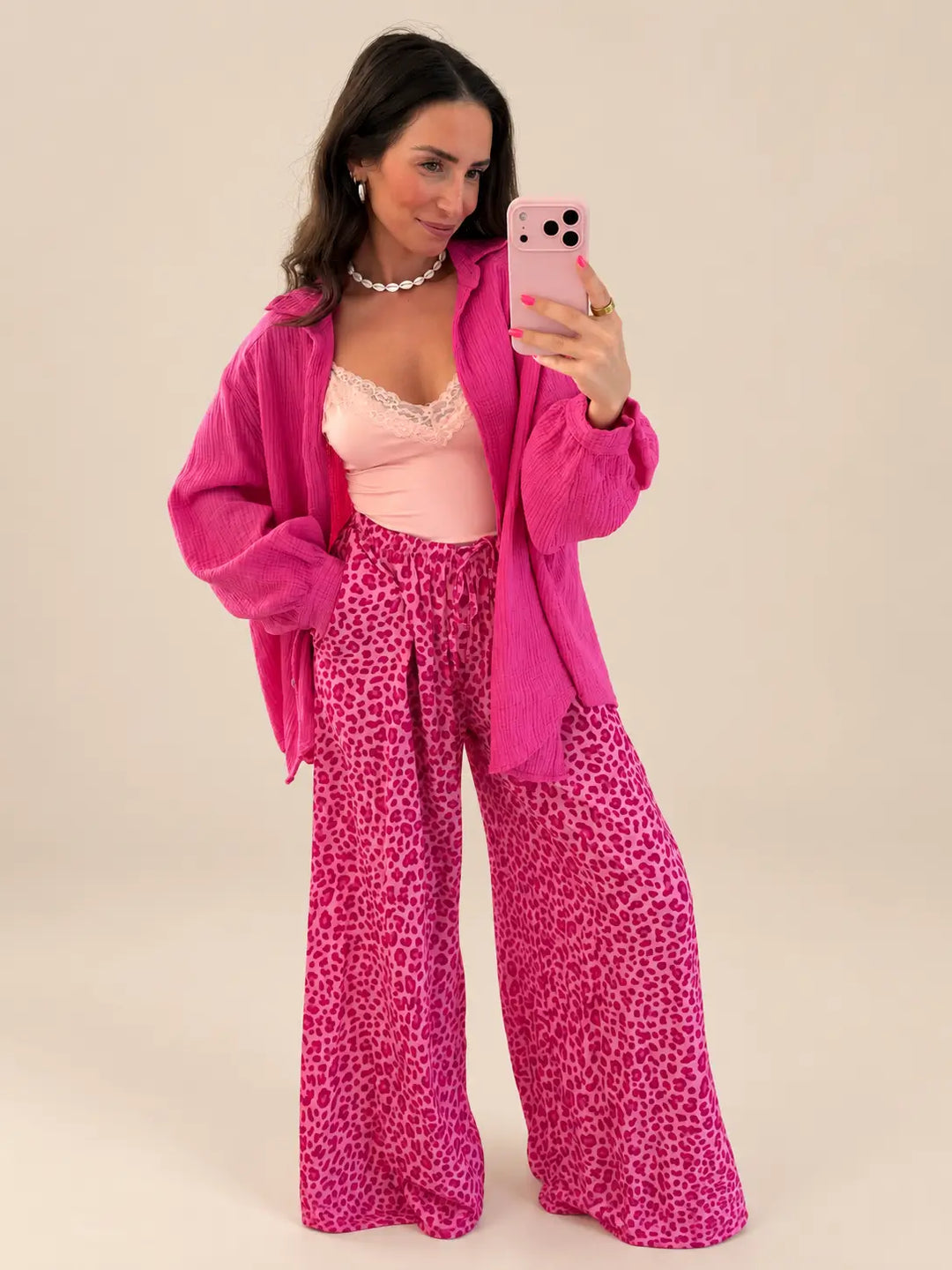 Musselin Bluse Damen in Pink, Vorderansicht | Lisa’s Boutique
