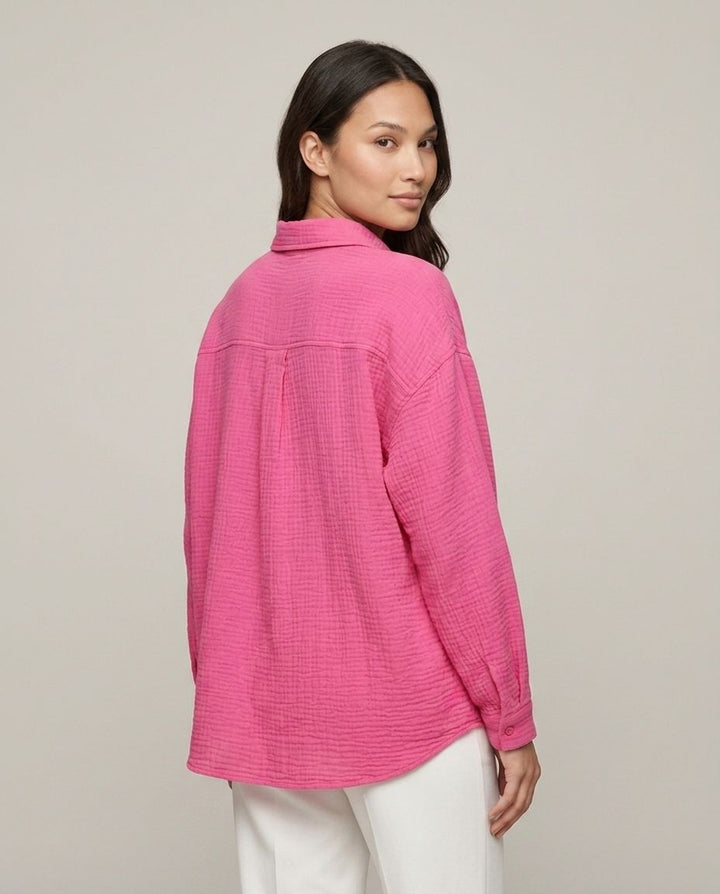 Musselin Bluse Pink Seitenansicht | Lisa’s Boutique