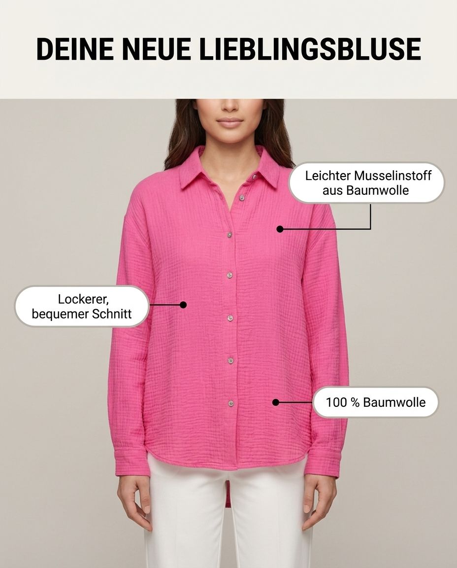 Musselin Bluse Pink Detailansicht | Lisa’s Boutique