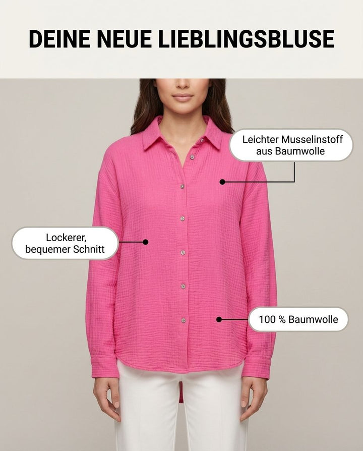 Musselin Bluse Pink Detailansicht | Lisa’s Boutique