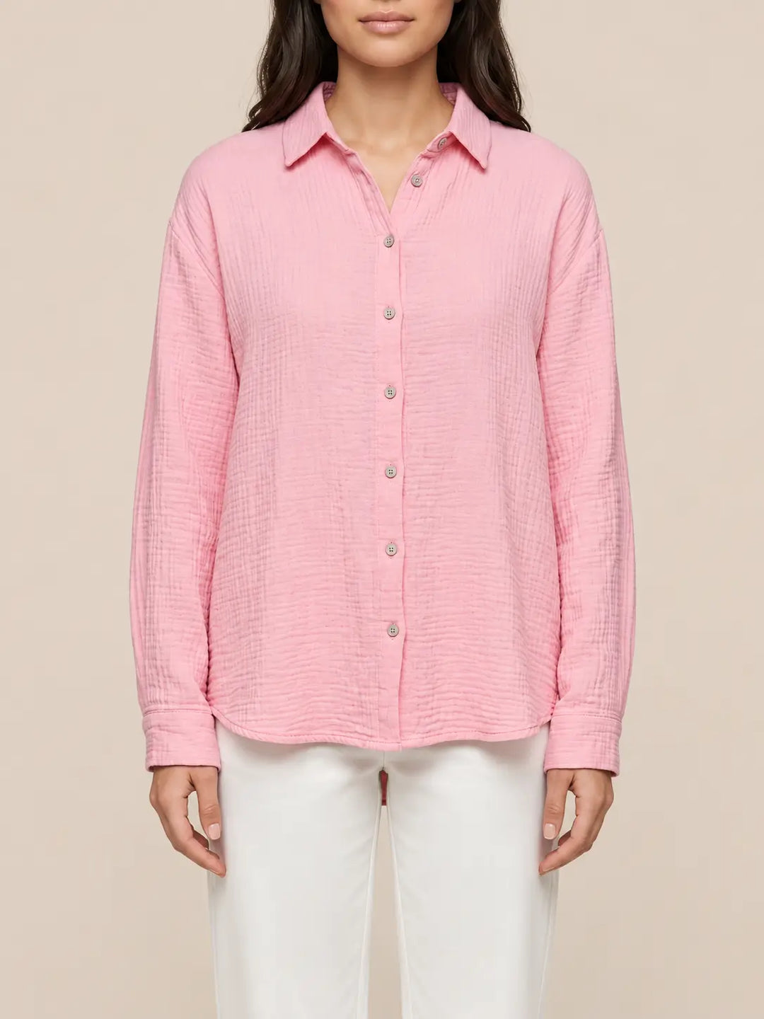 Mousseline blouse dames in Roze, Detailaanzicht | Lisa’s Boutique