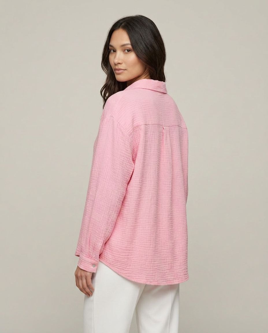 Musselin Bluse Rosa Seitenansicht | Lisa’s Boutique