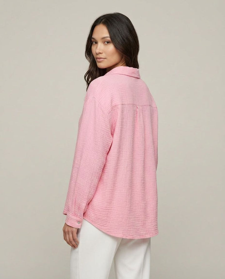 Musselin Bluse Rosa Seitenansicht | Lisa’s Boutique