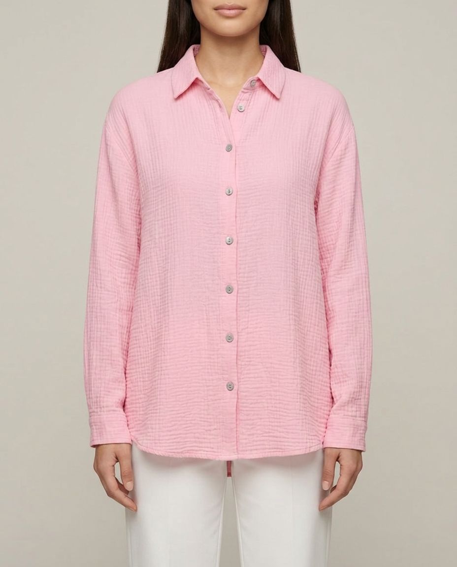 Musselin Bluse Rosa Rückansicht | Lisa’s Boutique