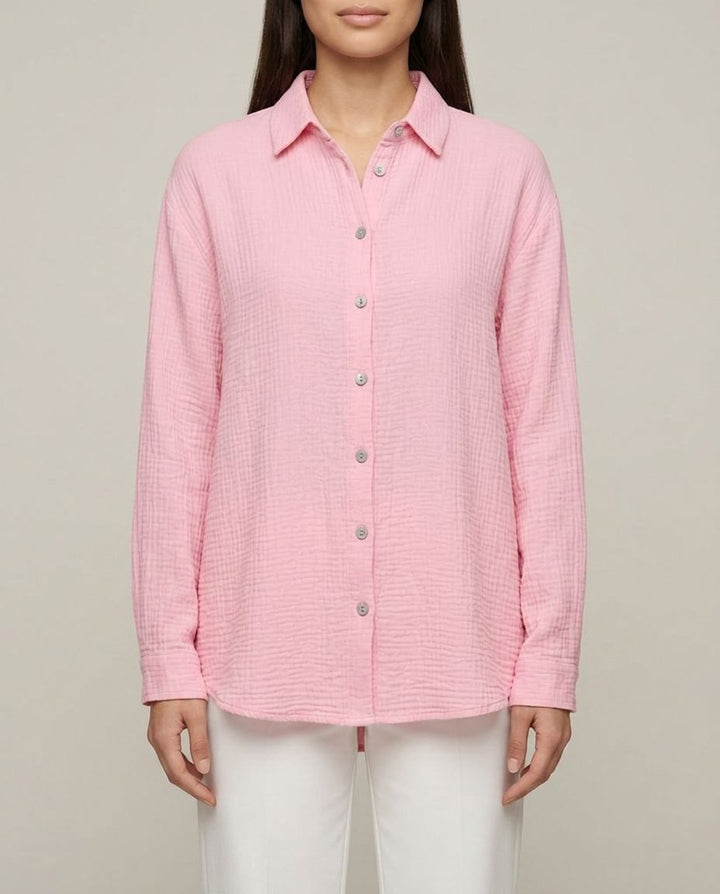 Musselin Bluse Rosa Rückansicht | Lisa’s Boutique