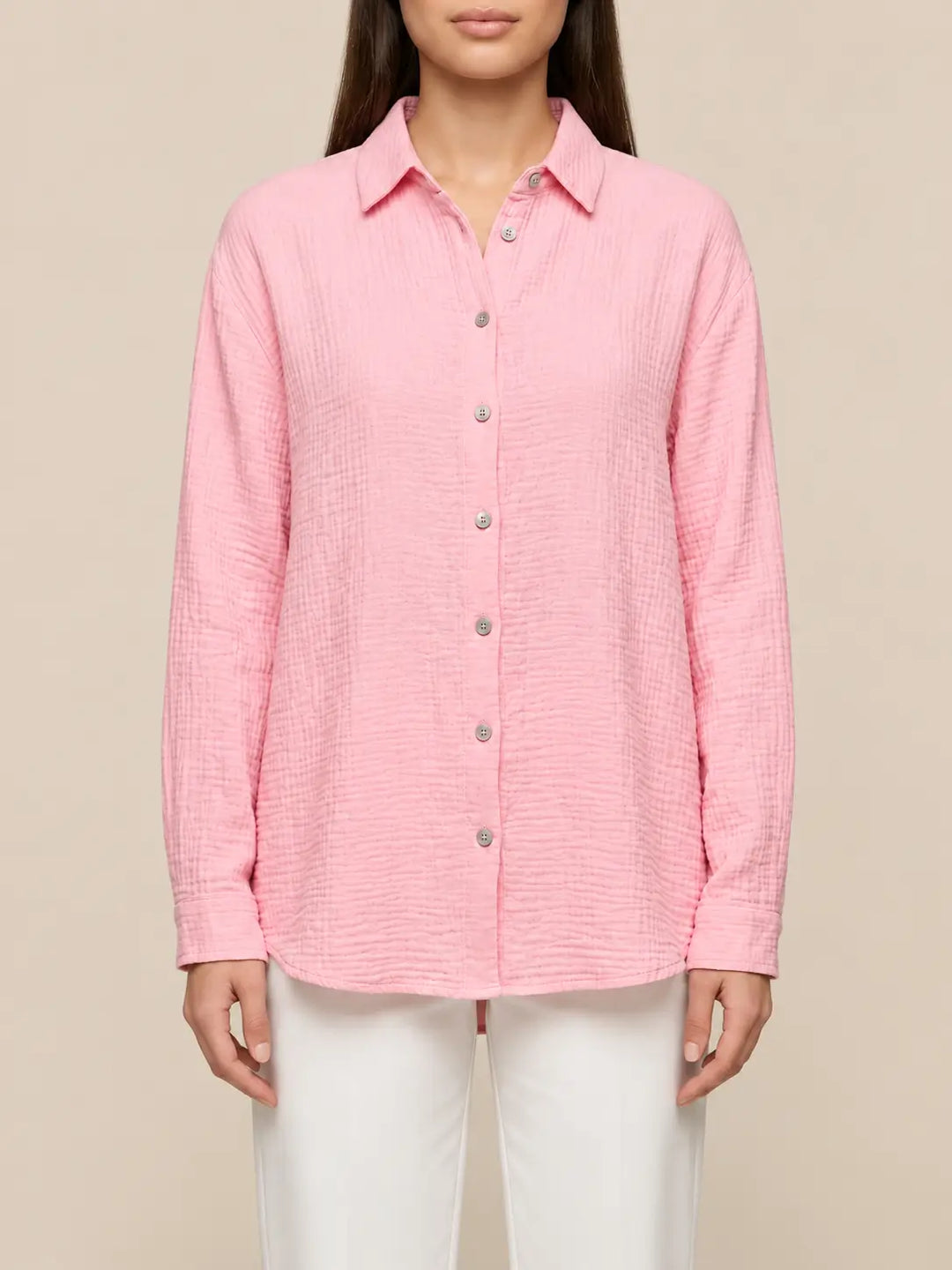 Mousseline blouse dames in Roze, Achteraanzicht | Lisa’s Boutique