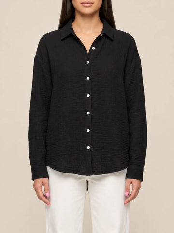 Mousseline blouse dames in Zwart met losse snit | Lisa’s Boutique