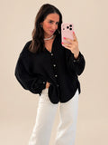 Musselin Bluse - Schwarz