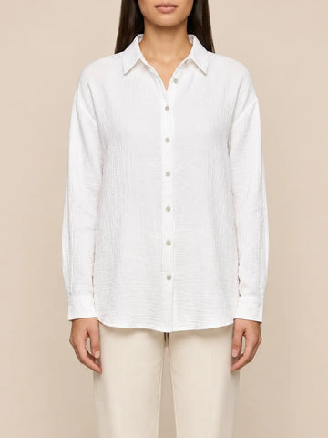 Musselin Bluse Damen in Weiß mit lockerem Schnitt | Lisa’s Boutique