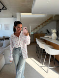 Muslin Blouse - White with Hearts