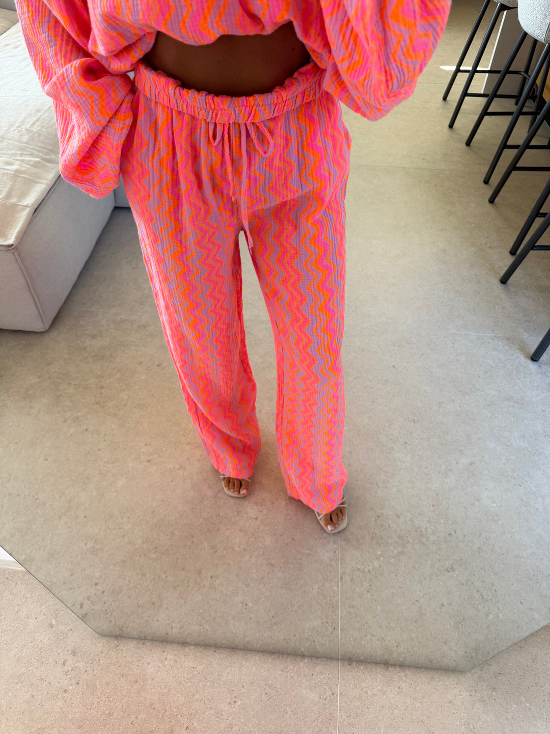 Musselin Hose – Apricot/Flieder Hose Lisas Boutique 