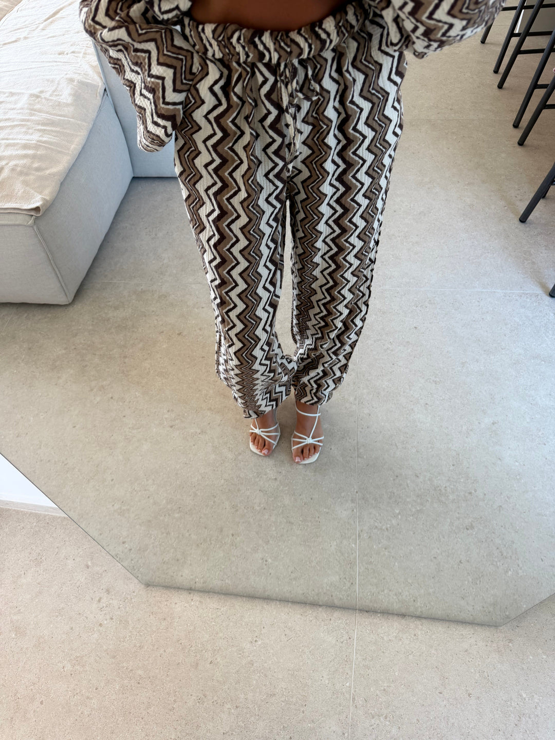 Musselin Hose – Braun/Creme Hose Lisas Boutique 